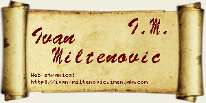 Ivan Miltenović vizit kartica